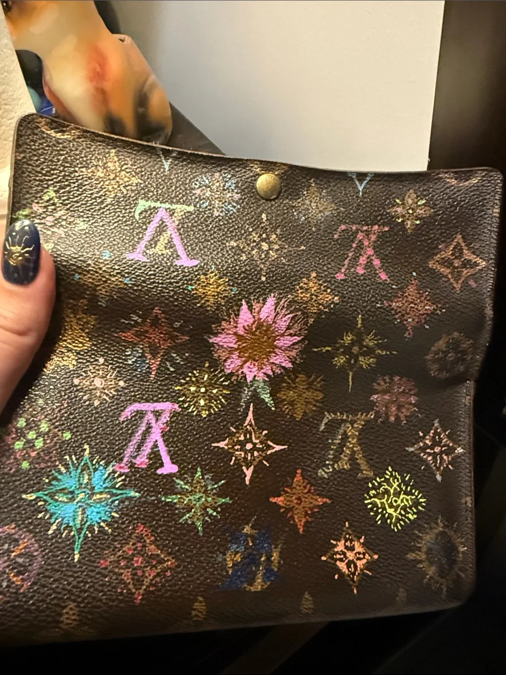 Custom hand painted Sarah LV wallet